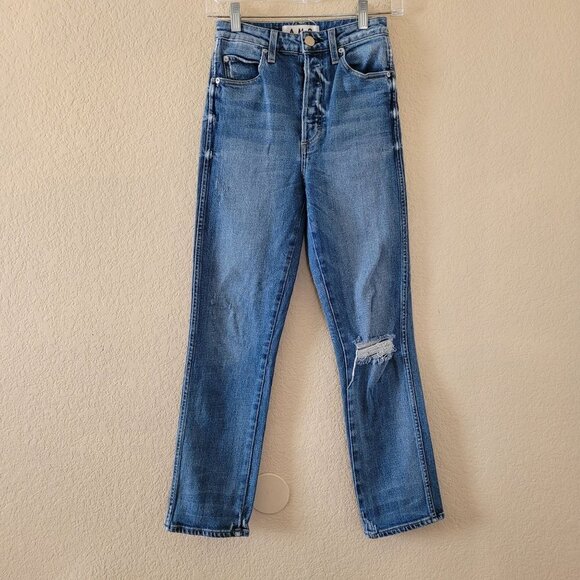 Amo Jeans Womens Size 25 Chloe Crop Medium Wash Button Fly - Picture 2 of 13